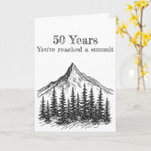 Carte 50e anniversaire du sommet de la montagne en noir (Fleur jaune)