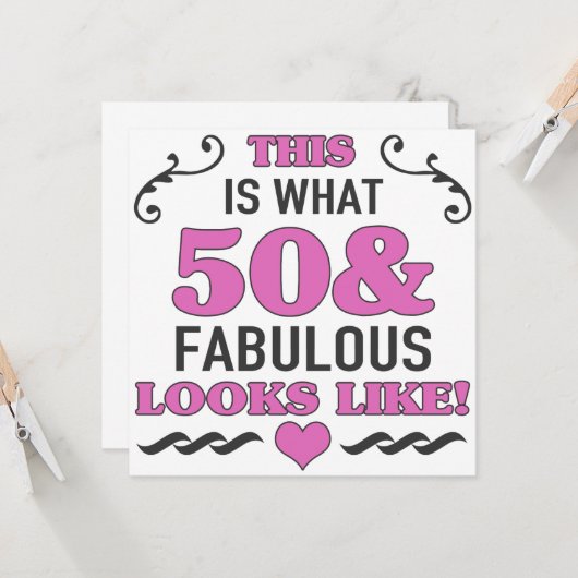 Carte 50e anniversaire Fabuleux (Devant/Arrière en situation)