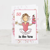 Carte 50e anniversaire Fabulous Funny Woman Cartoon (Devant)