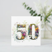 Carte 50e anniversaire Fleur sauvage décoratif Texte (Debout devant)