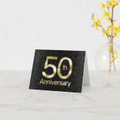 Carte 50e anniversaire Glam Gold (Fleur jaune)