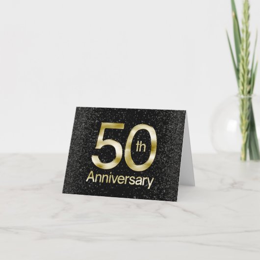 Carte 50e anniversaire Glam Gold (Devant)
