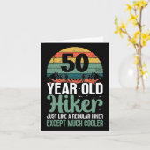 Carte 50e anniversaire Hiker Mountain 50 ans Randonnée L (Fleur jaune)