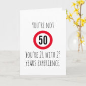 Carte 50e anniversaire humoristique (Fleur jaune)