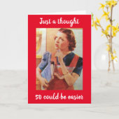 Carte **50e ANNIVERSAIRE HUMOUR** NE VOUS SOUVENEZ PLUS  (Fleur jaune)