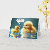 Carte 50e anniversaire Jaune Canard de jouet avec canard (Fleur jaune)