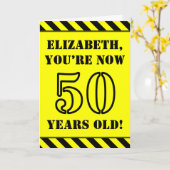 Carte 50e anniversaire : Jeu de style de crayon amusant, (Fleur jaune)
