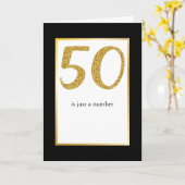 Carte 50e anniversaire Juste un nombre drôle de plaisant (Fleur jaune)
