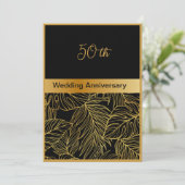 carte 50e anniversaire mariage or noir vert (Debout devant)