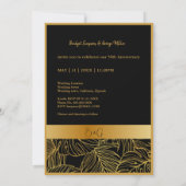 carte 50e anniversaire mariage or noir vert (Dos)