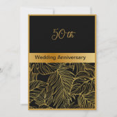 carte 50e anniversaire mariage or noir vert (Devant)