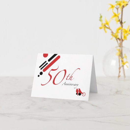 Carte 50e anniversaire (mod birds) (Fleur jaune)