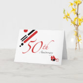 Carte 50e anniversaire (mod birds) (Fleur jaune)