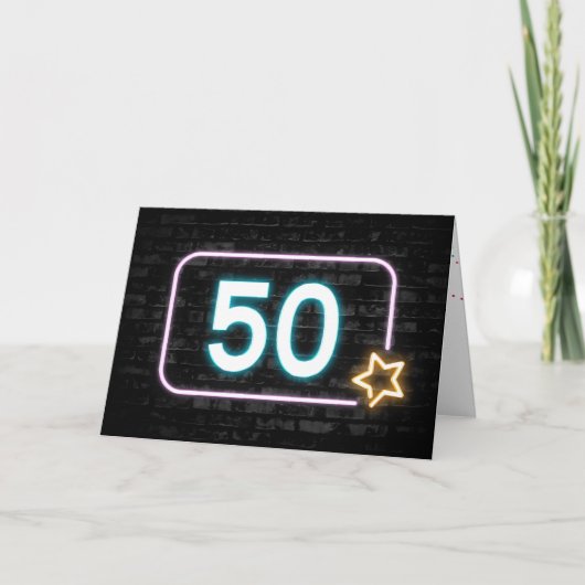 Carte 50e anniversaire Neon Connexion en brique (Devant)