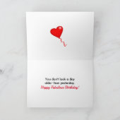 Carte 50e anniversaire Nom Photo 50 et Fabulous Red Hear (Intérieur)