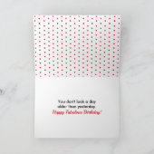 Carte 50e anniversaire Nom Photo 50 & Fabuleux rose blan (Intérieur)