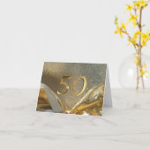 Carte 50e anniversaire Numéro 50 ans Jubilé Élégant (Fleur jaune)