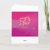 Carte 50e anniversaire - Numéro d'étoile - rose - âge 50 (Dos)