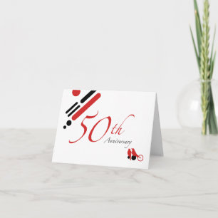 Carte 50e anniversaire (oiseaux mod)