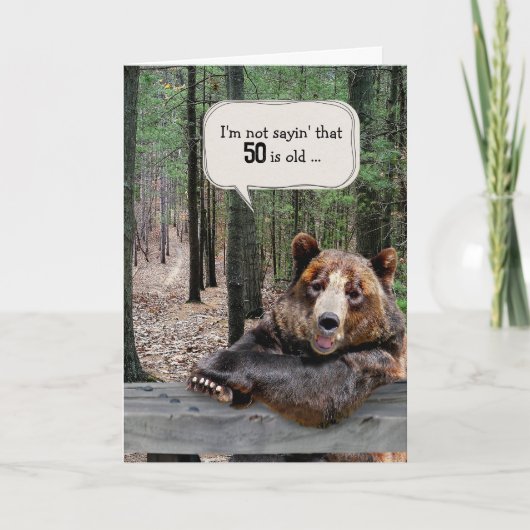 Carte 50e anniversaire Ours dans une forêt (Devant)