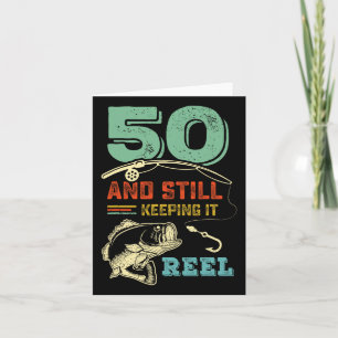 Carte 50e anniversaire Pêche Turning 50 pêcheurs Mens Pu