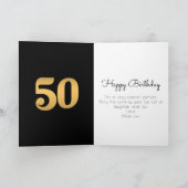 Carte 50e anniversaire Photo Gold Moderne (Intérieur)