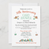 Carte 50e Anniversaire Pluie de fleurs Oiseaux (Devant)