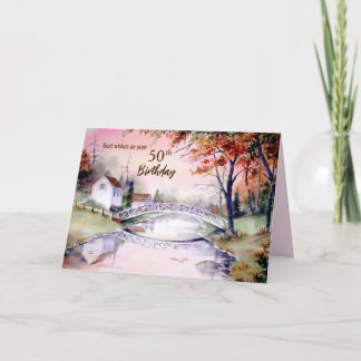 Carte 50e anniversaire Pont Arché aquarelle Peinture
