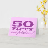 Carte 50e anniversaire pour femmes | 50 et fabuleu (Fleur jaune)