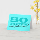 Carte 50e anniversaire pour femmes | 50 et fabuleu (Fleur jaune)