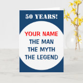 Carte 50e anniversaire pour hommes | La légende du (Fleur jaune)