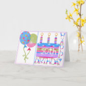 Carte 50e anniversaire pour les femmes (Fleur jaune)