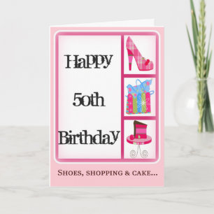 Carte 50e anniversaire pour les femmes