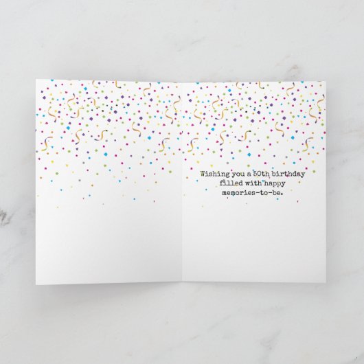 Carte 50e anniversaire Retro Typewriter (Intérieur)