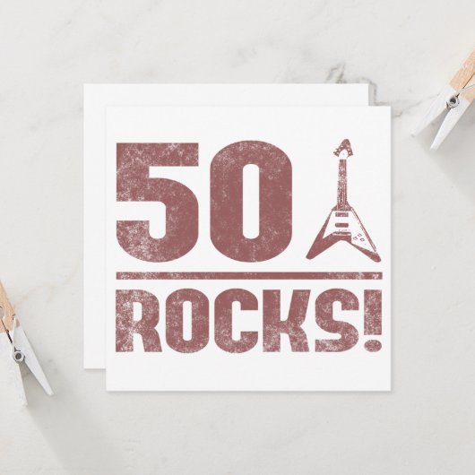 Carte 50e anniversaire Rocks (Devant/Arrière en situation)
