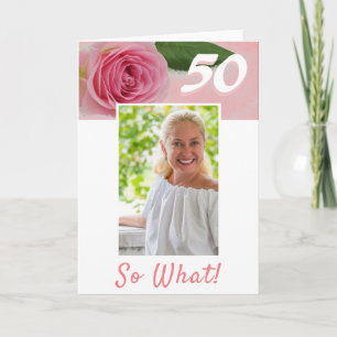 Carte 50e Anniversaire Rose Rose Positive Photo Annivers