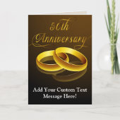 Carte 50e anniversaire | Script Gold (Devant)