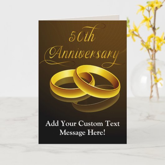 Carte 50e anniversaire | Script Gold (Fleur jaune)