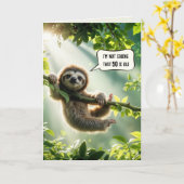 Carte 50e anniversaire Sloth Humour (Fleur jaune)