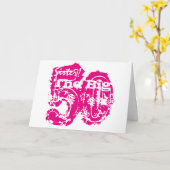 Carte 50e anniversaire, soeur, texte rose sur blanc. (Fleur jaune)