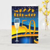 Carte 50e anniversaire Sourde langue Joyeux anniversaire (Fleur jaune)