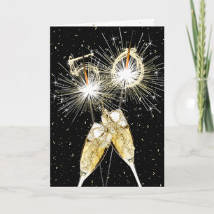 Carte 50e anniversaire Sparklers and Champagne Toast