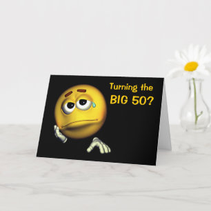 Carte 50e anniversaire triste visage drôle