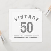 Carte 50e anniversaire vintage (Devant/Arrière en situation)