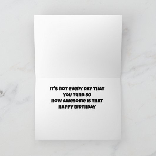 Carte **50e** et TRÈS SPÉCIAUX SOUHAITS D'ANNIVERSAIRE P (Intérieur)