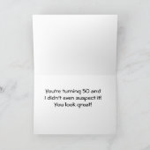 Carte **50e HUMOUR D'ANNIVERSAIRE** NE L'ATTENDAIT PAS! (Intérieur)