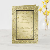 Carte 50e Mariage anniversaire de l'aurore noire (Fleur jaune)