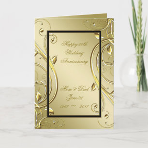 Carte 50e Mariage anniversaire de l'aurore noire