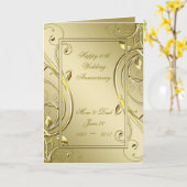 Carte 50e Mariage anniversaire de l'or florissant (Fleur jaune)