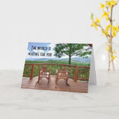 Carte 50e ROCKER ATTEND POUR VOTRE HUMOUR (Fleur jaune)